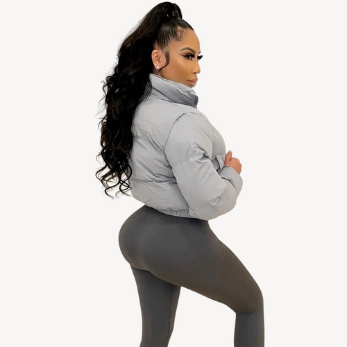 EB | Damen Cropped Puffer Zip Jacke