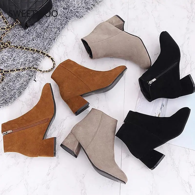 EB | Moderne Wild Ankle Boots mit Bequemem Absatz Damen Ankle Boots