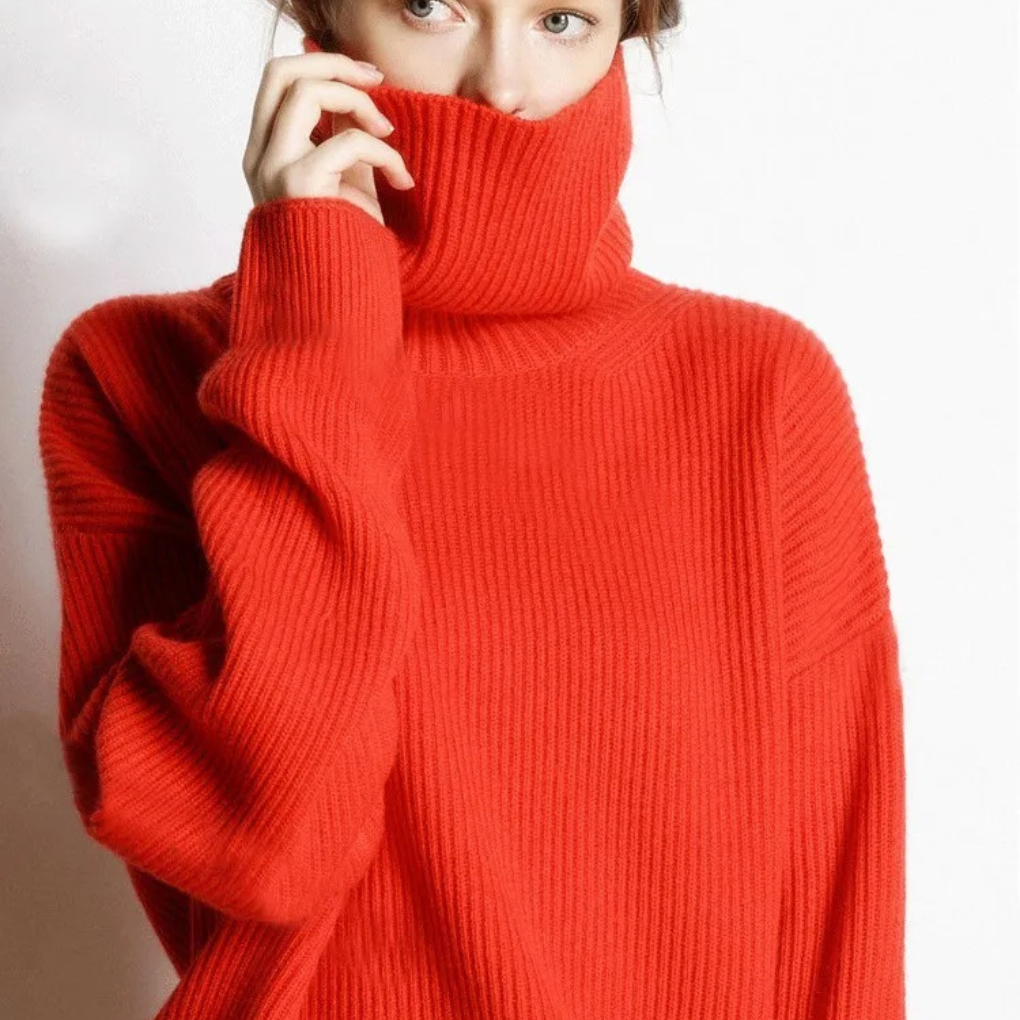 EB | Pullover - Damen Herbst Oversized Polokragen Pullover