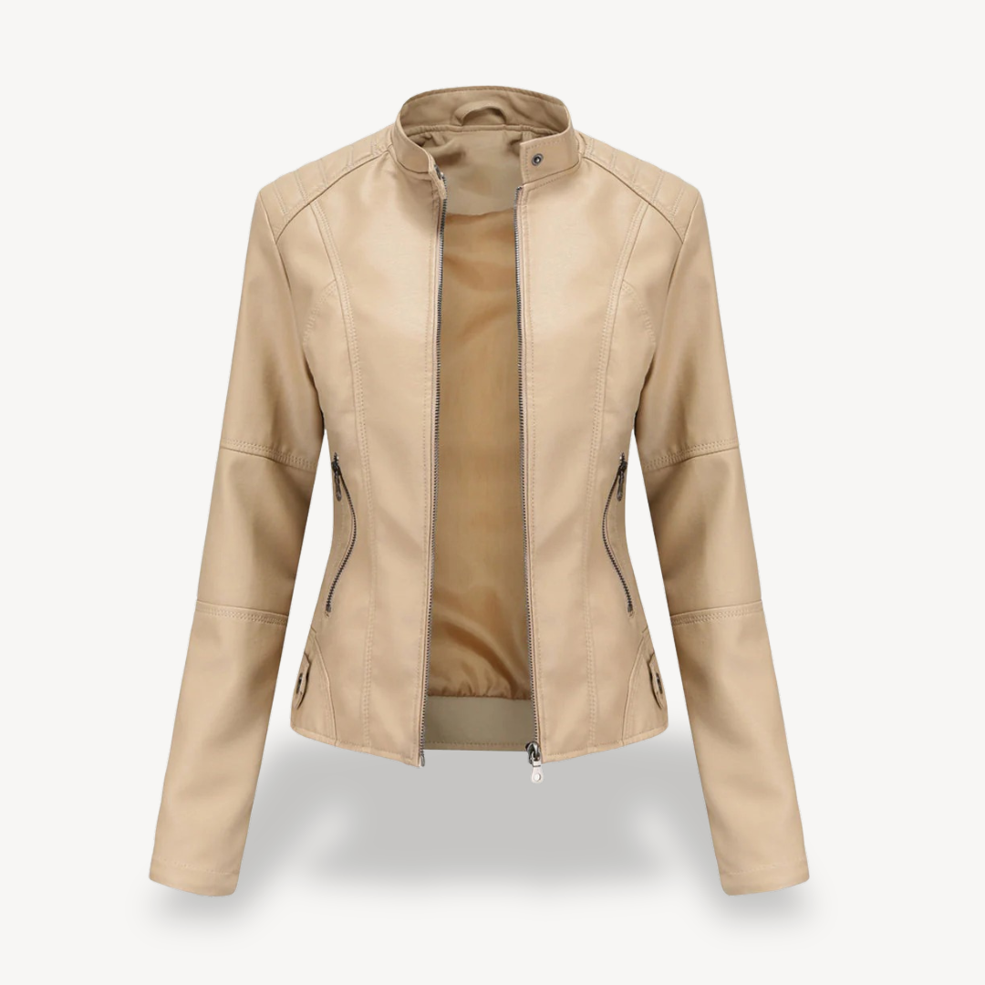 EB | Damen Kunstleder Bikerjacke