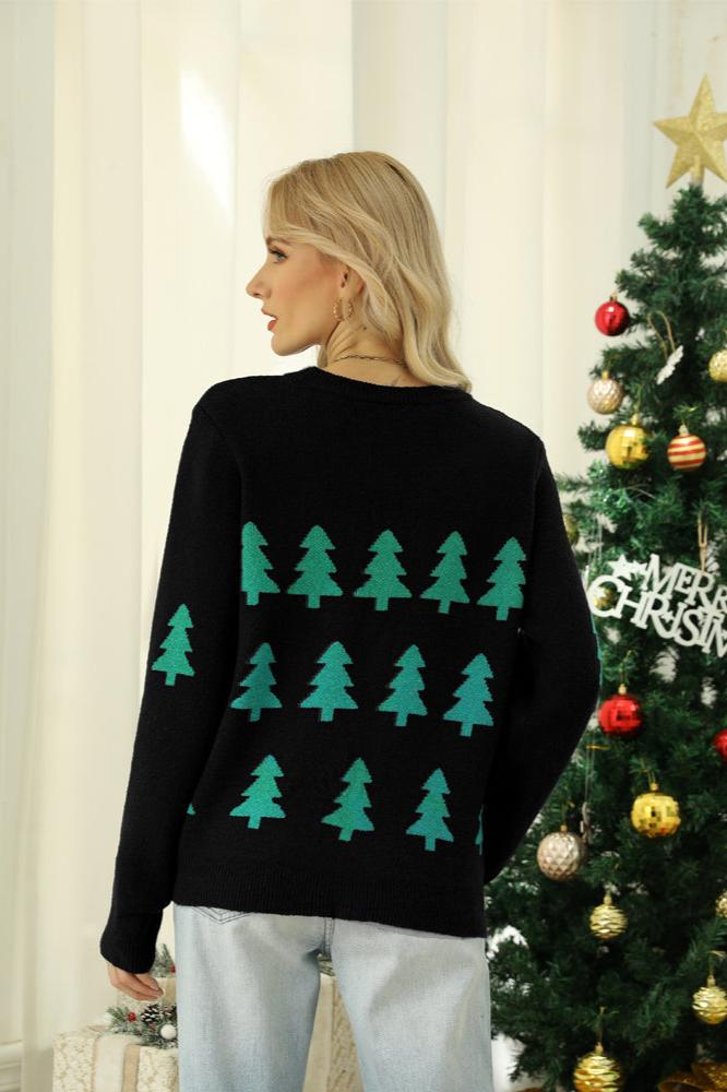 EB | Funkelnder Pailletten Weihnachtbaum Strickpullover