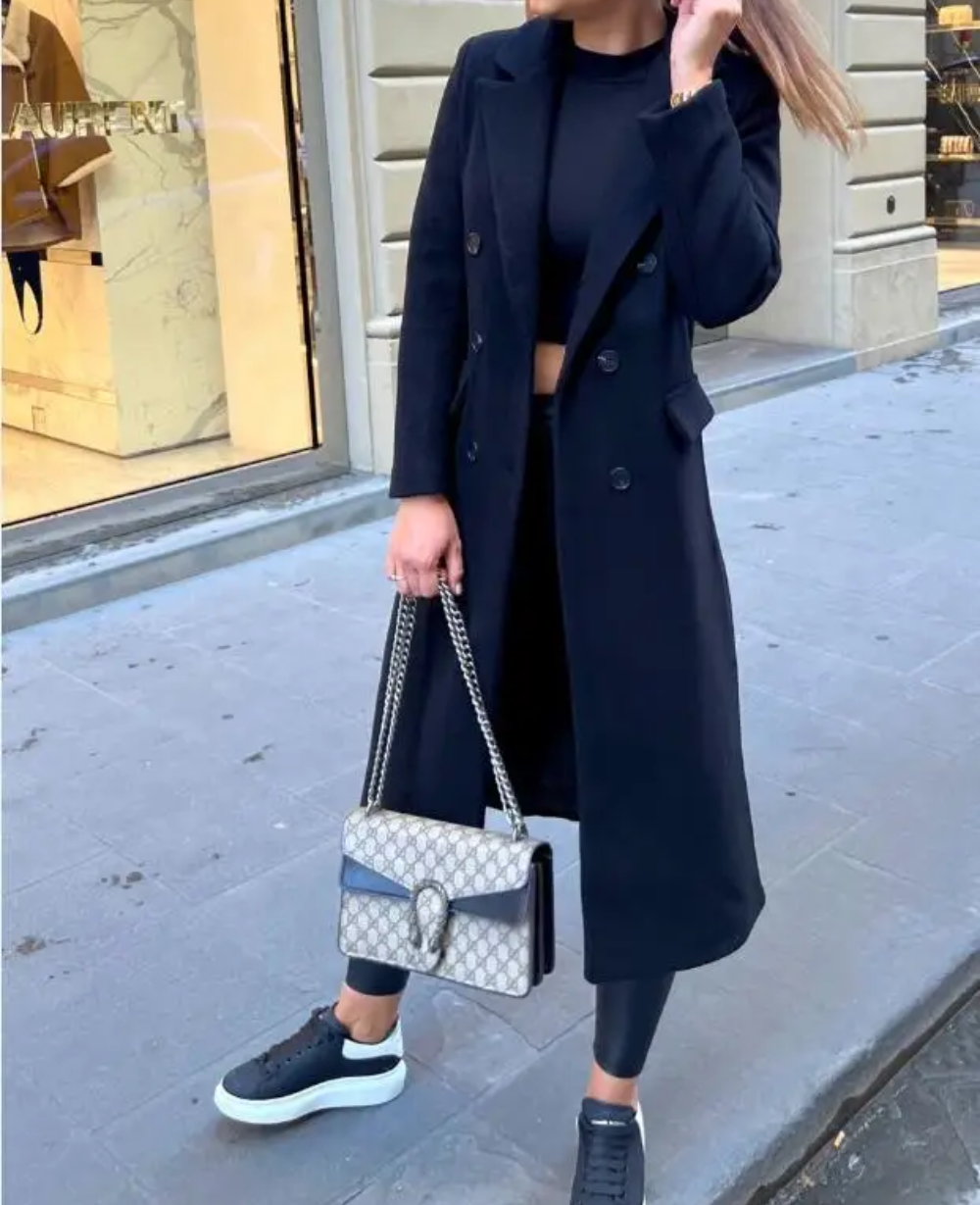 EB | Lange Elegante Taillierte Trenchcoat Für Damen | Perfekt Für Herbst Und Winter