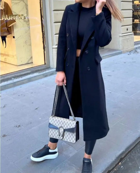 EB | Lange Elegante Taillierte Trenchcoat Für Damen | Perfekt Für Herbst Und Winter