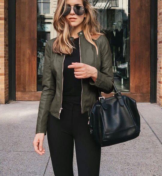 EB | Lederjacke Elegante Jacke In Lederoptik für Damen
