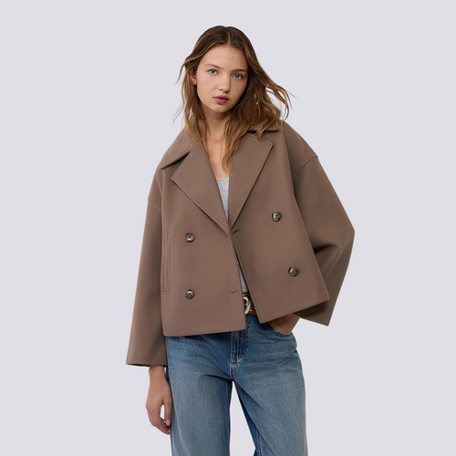 EB | Schicke kurze Wolljacke mit Reverskragen für Damen