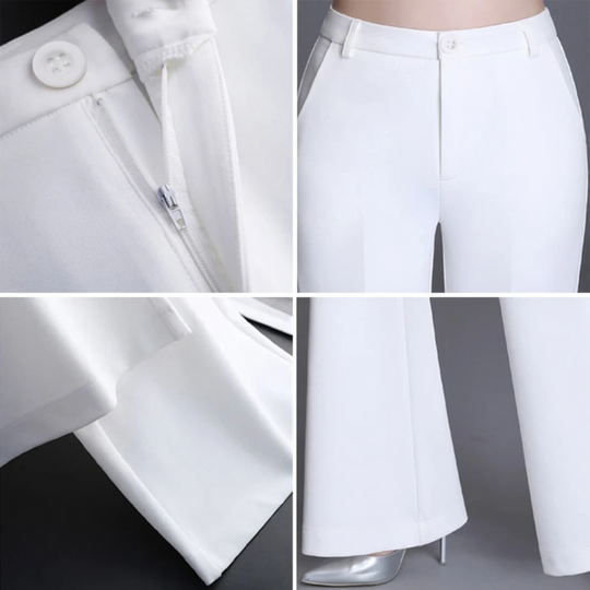 EB | Elegante Enganliegende Hohe Taille Flared Hosen
