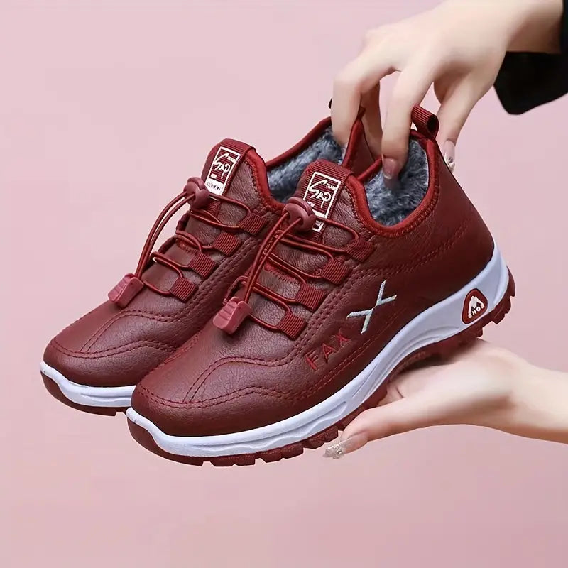 Sneaker Rot Bequeme Warm Gefütterte Schuhe EB