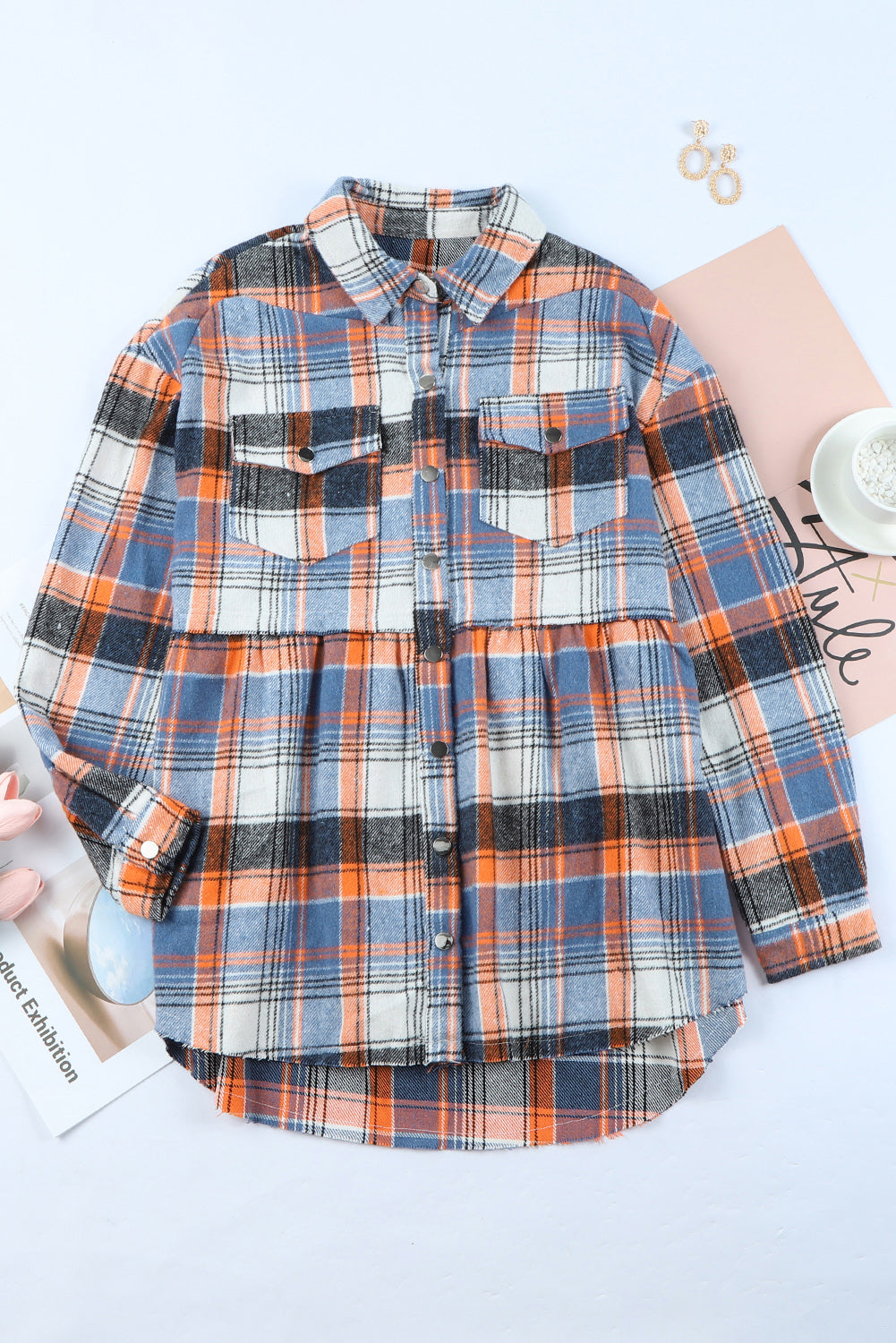 EB | Checkered Shirt With A-cut Cotton Blend Ideal for Everyday Look