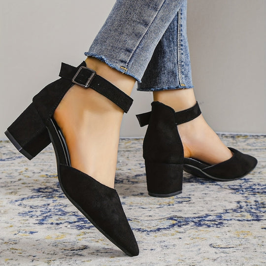 EB | Damen Sandalen mit Blockabsatz Schnürung, mit Knöchelriemen, Elegant