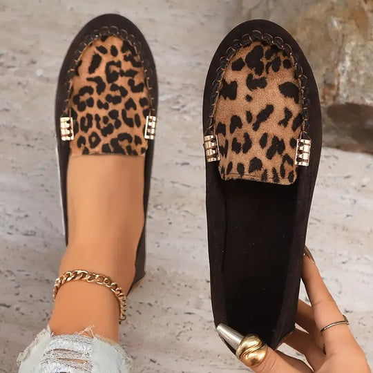 Bequeme Damen-Slipper mit wildem Leopardenprint EB EB