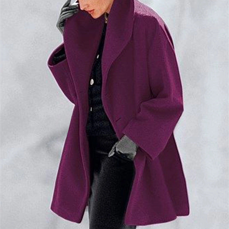 EB | Oversized Wollmantel Offene Front Eleganter Komfort