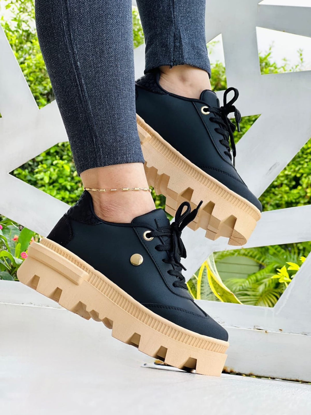 Damen Plateauschuhe Mit Schnürung EB