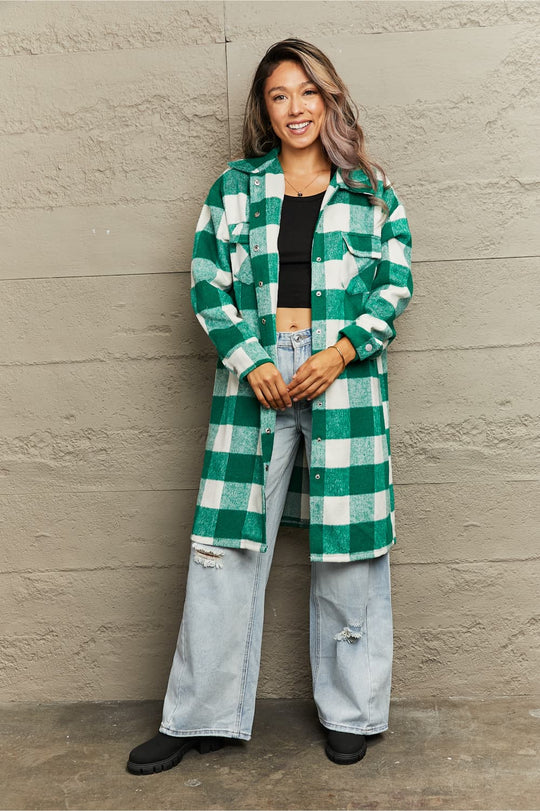 EB | Karierte Longline Hemdjacke