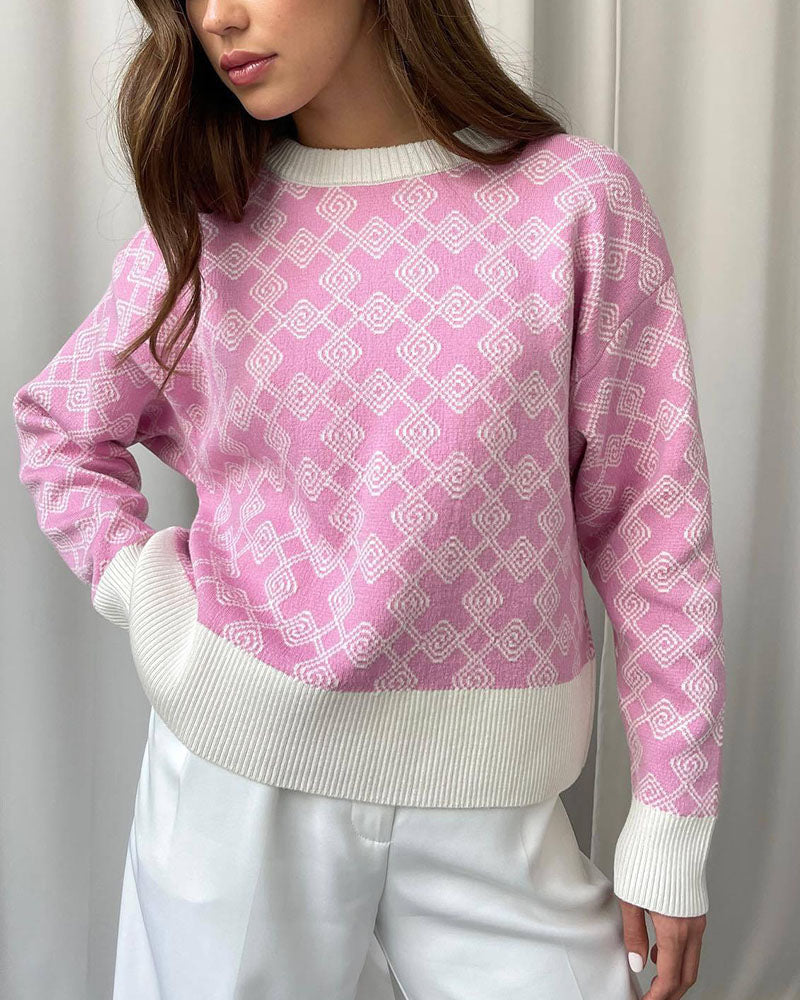EB | Muster Strickpullover Weich und Trendy Statement-look
