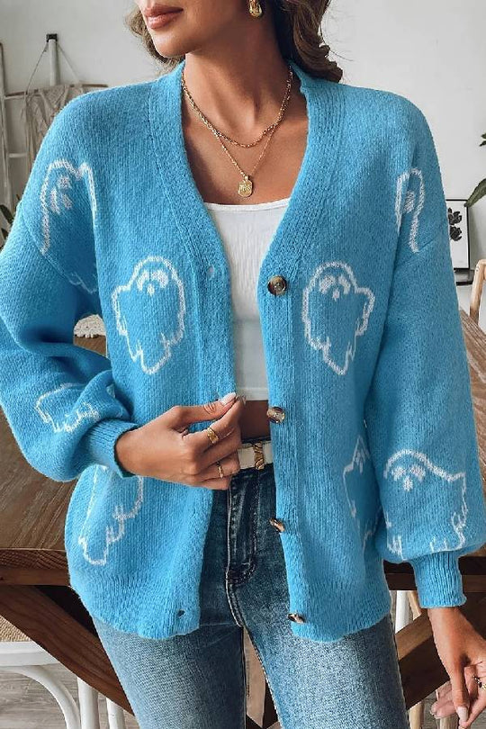 EB | Lockere lässige Cartoon Jacquard-Jacke