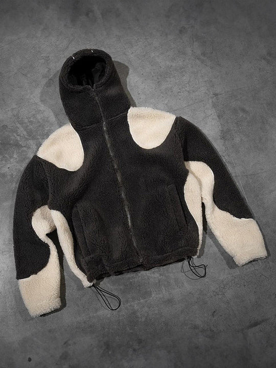 EB | Multi Color Polar Fleece Oversized Lange Mouw Hoodie