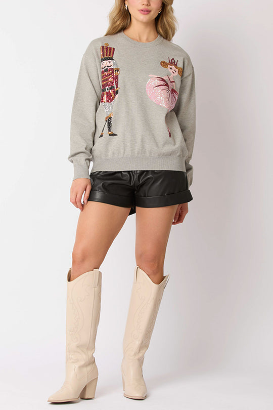 EB | Weihnachtssoldat Pailletten Mode Lässiger Sweatshirt