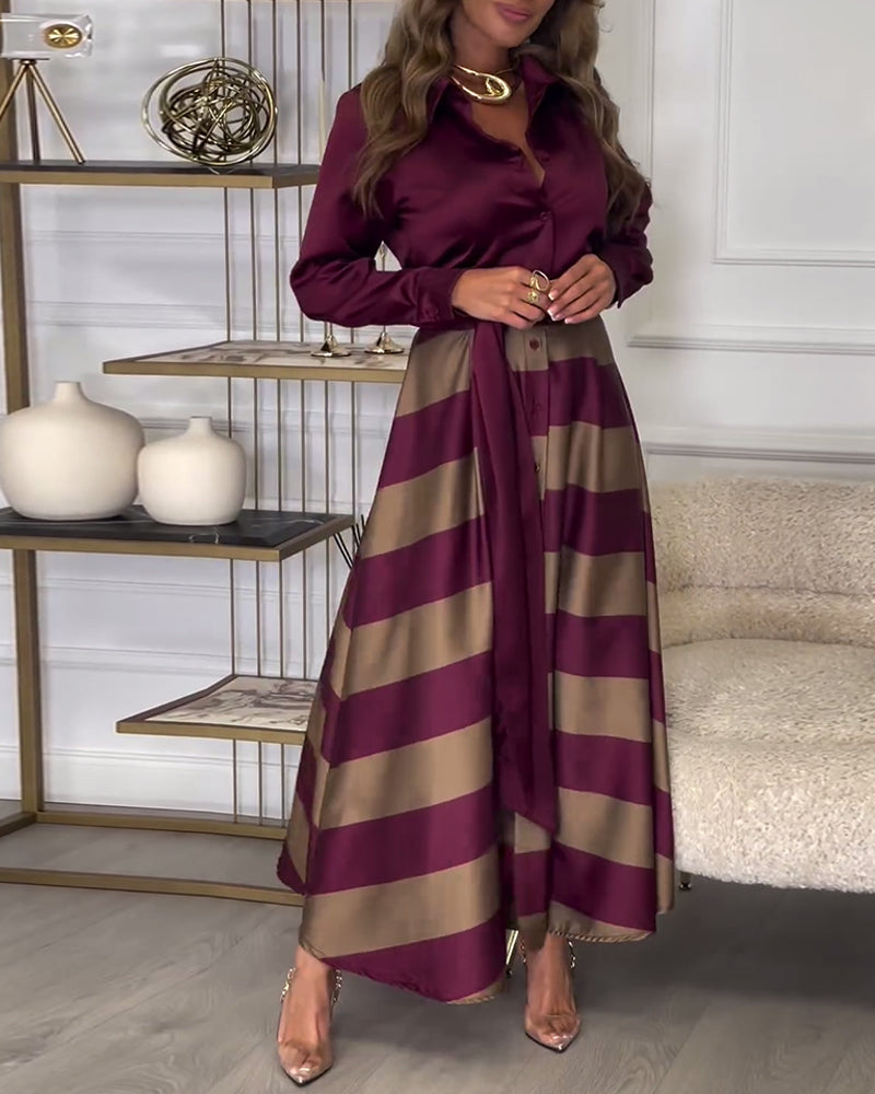 EB | Kleid mit Streifenmuster und Reversriemen