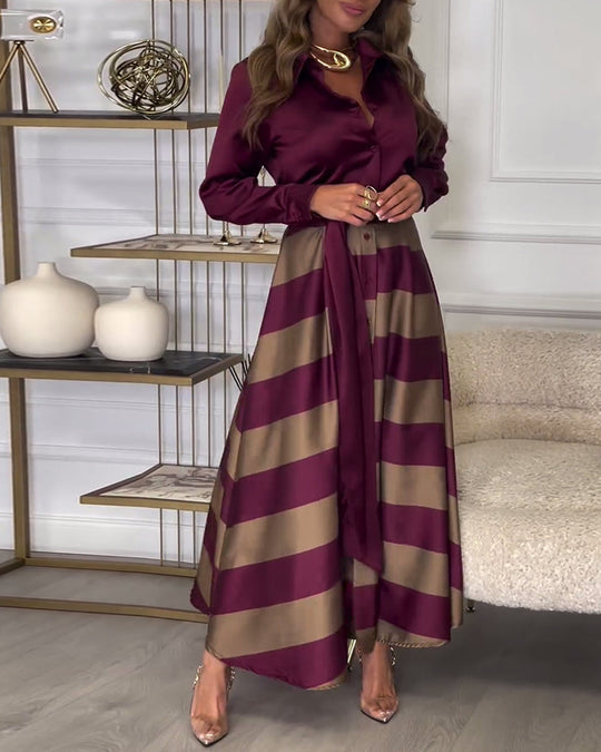 EB | Kleid mit Streifenmuster und Reversriemen