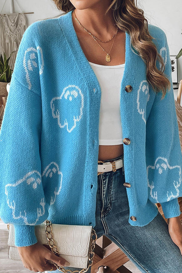 EB | Halloween-Geist-Button-Pullover