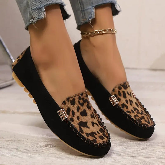 Bequeme Damen-Slipper mit wildem Leopardenprint EB EB