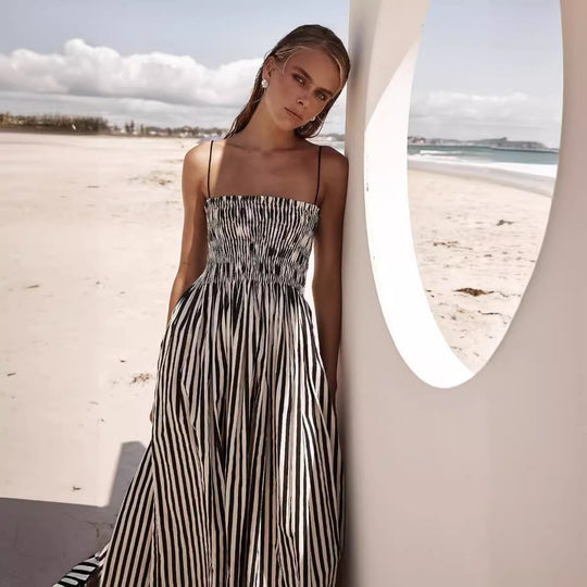 EB | Gestreiftes Hosenträgerkleid mit Taschen