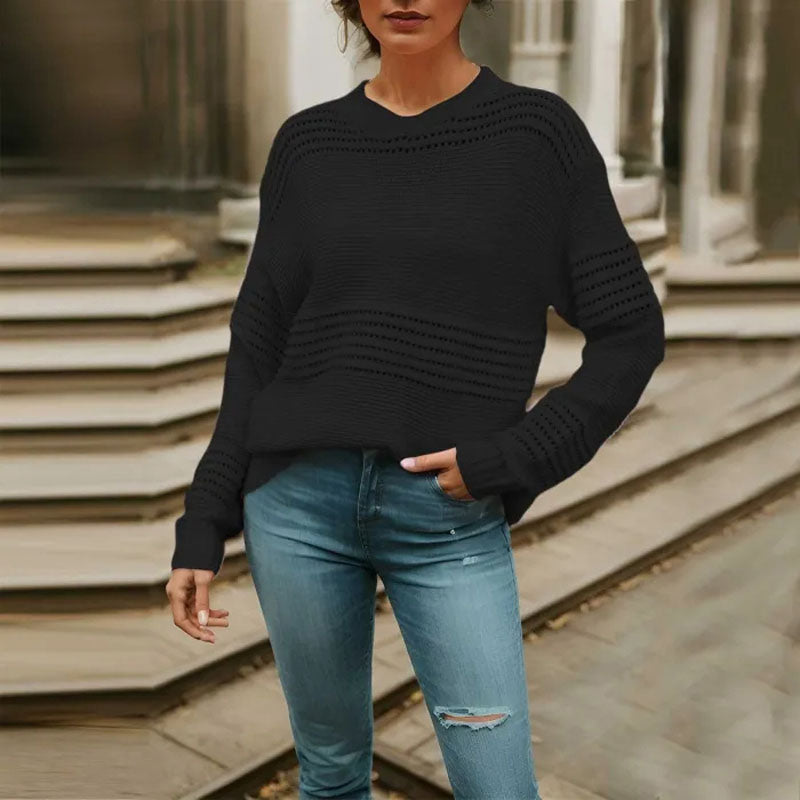 EB | Pullover - Damen Frühling Loch Strickpullover