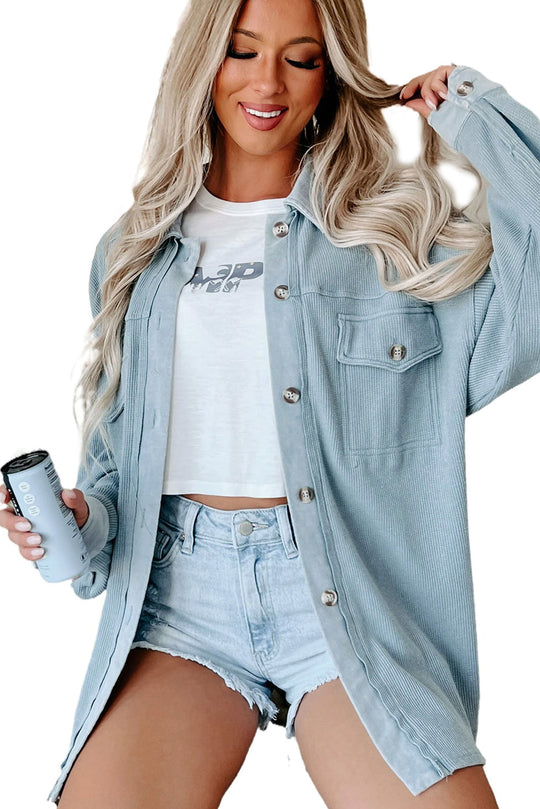 EB | Klassische Hemdjacke Corduroy Moderner Stil