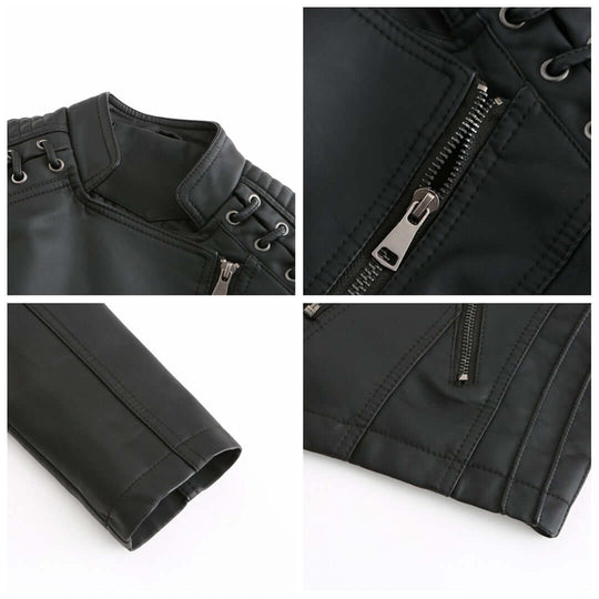 EB | Damen Faux-Leder Bikerjacke