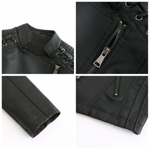 EB | Damen Faux-Leder Bikerjacke