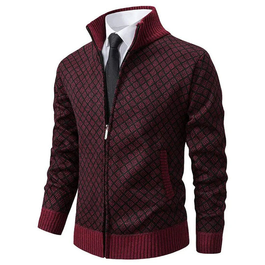 EB | Herren Frühlingsjacke mit Reißverschluss und Geometrischem Muster