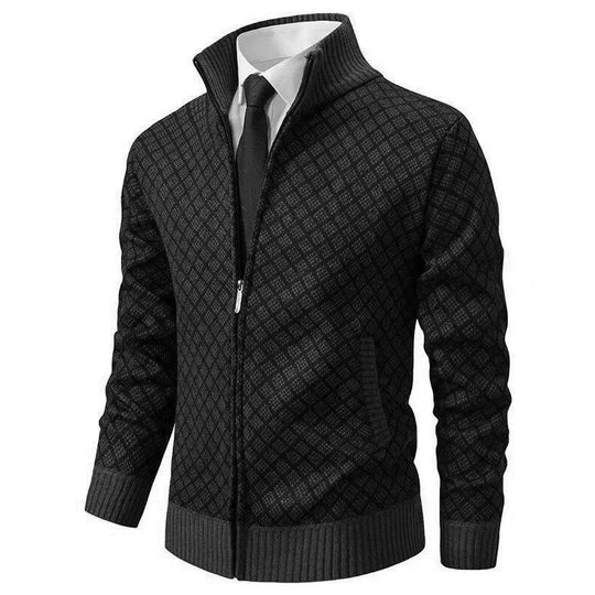 EB | Herren Frühlingsjacke mit Reißverschluss und Geometrischem Muster