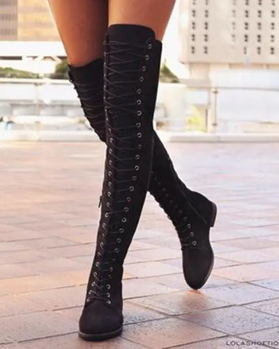 EB | Knielange Schnürstiefel