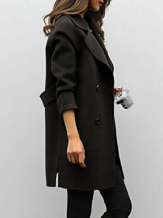 EB | Damen Eleganter Wolle Wintermantel