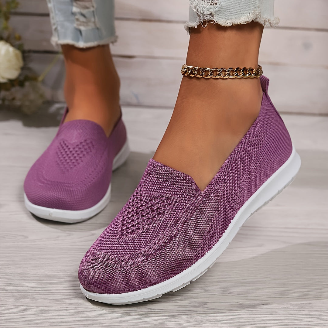 EB | Einfarbige Gestrickte Sneaker Für Damen