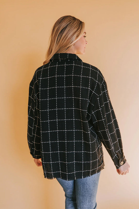 EB | Karierte Jacke mit Großen Taschen Polyester-baumwolle Schick und Vielseitig