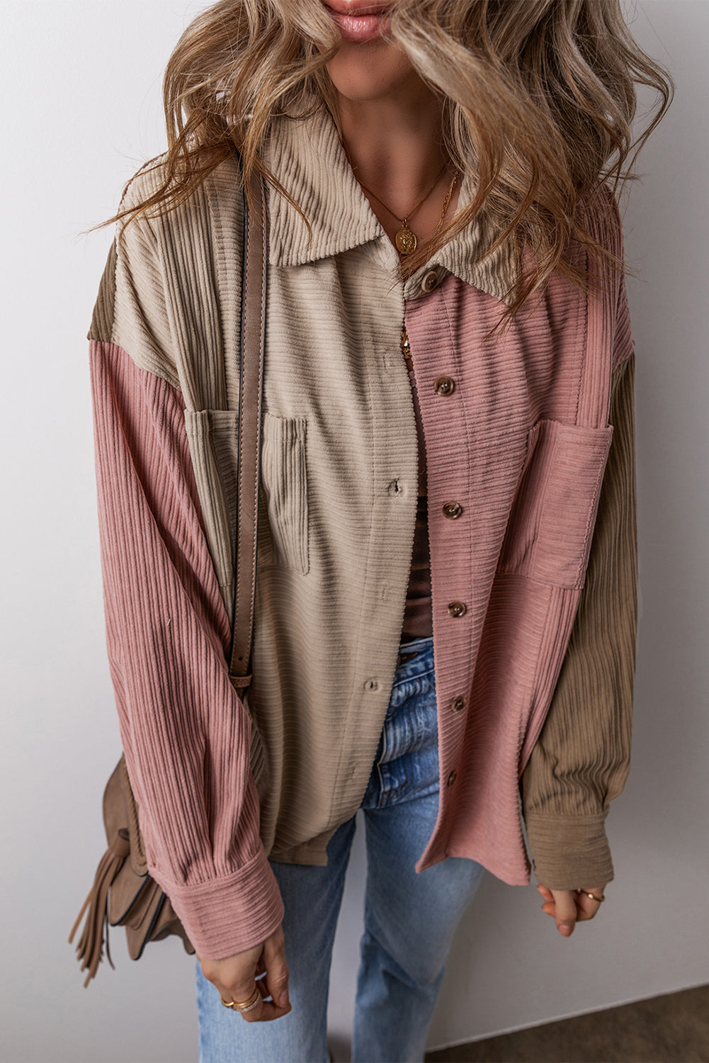 EB | Colorblock Shirtjacke Baumwollmischung Lässig und Trendy