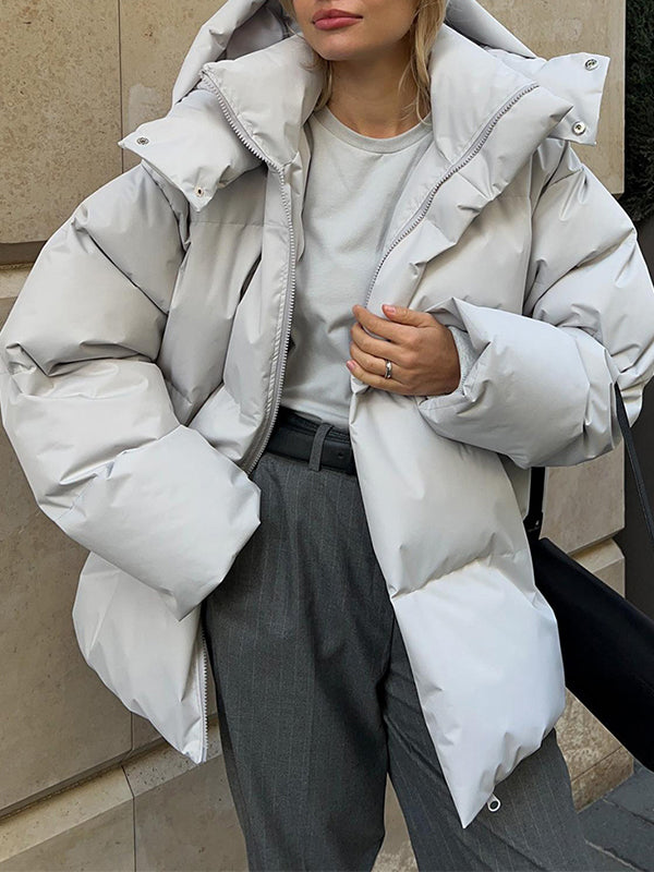 EB | Mehrfarbiges Gepolstertes Jacket mit Kapuze