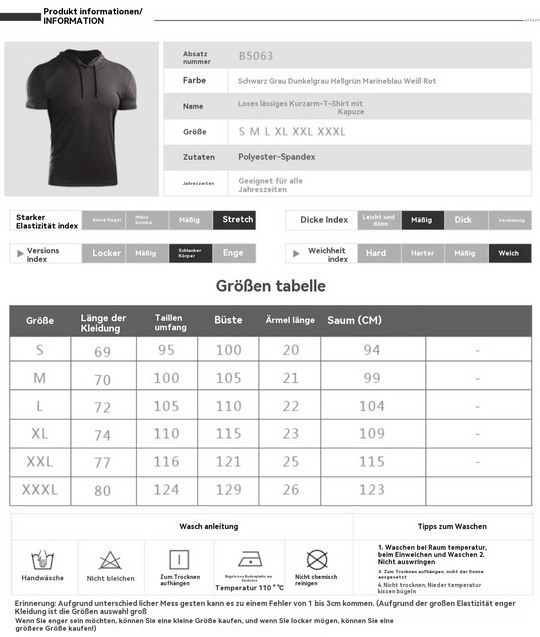 EB | Sport-Kapuzenpullover mit halben Ärmeln