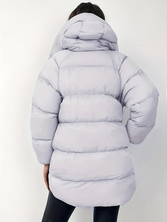 EB | Kurze Steppjacke mit Kapuze und Stehkragen für Damen Ideal Bei Kaltem Wetter