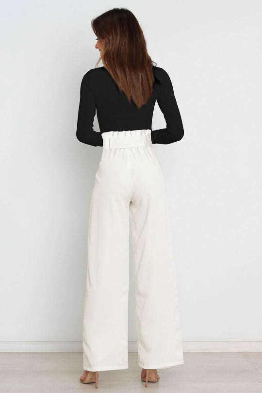 EB | Hohe Taille Paperbag Hose mit Schleifendetail
