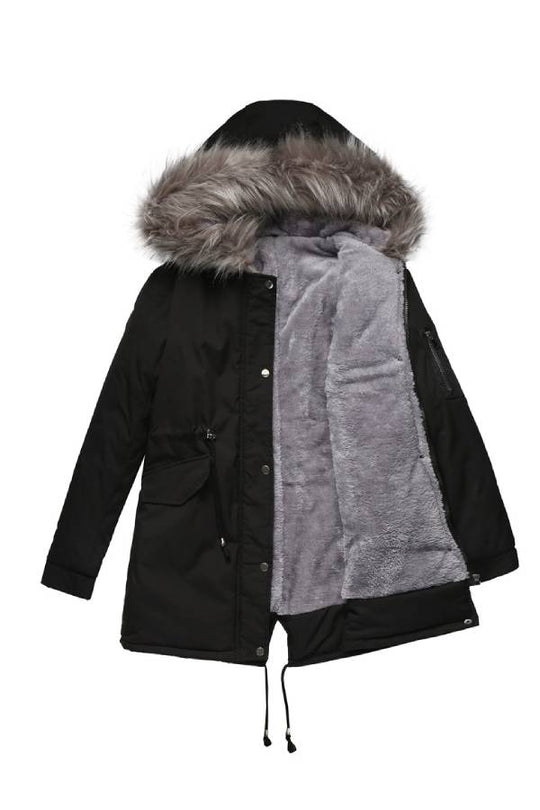 EB | Winter warmer Fleece-Mantel mit Baumwoll-Steppjacke