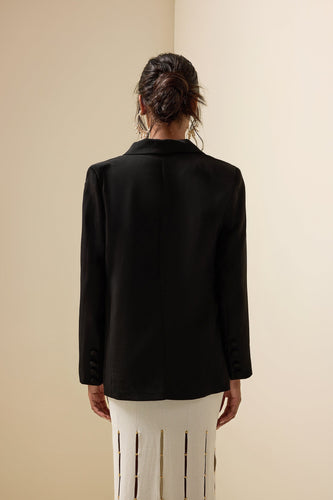 EB | Kontrast Langarm Blazer Jacke