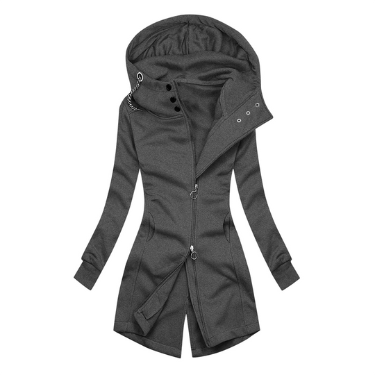 EB | Damen Slim Fit Hoodie mit hohem Kragen Jacke