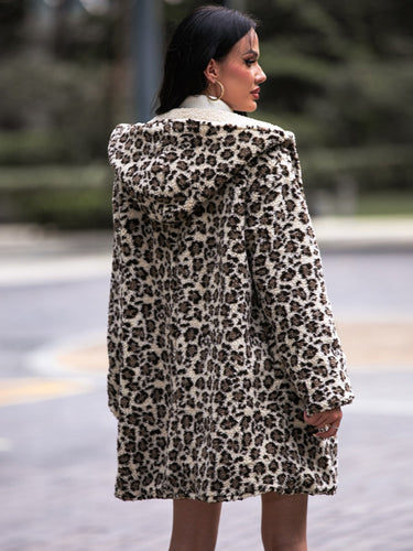 EB | Leoparden Kapuzenmantel mit Taschen