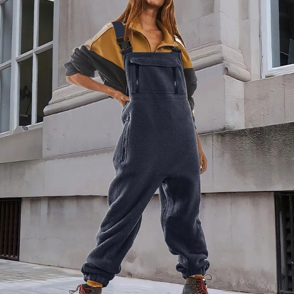 EB | Damen Fleece Overall Mit Verstellbaren Trägern Stylisch Und Bequem