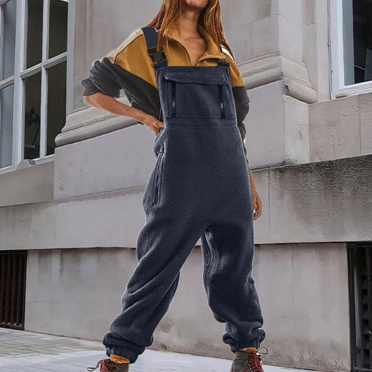 EB | Damen Fleece Overall Mit Verstellbaren Trägern Stylisch Und Bequem