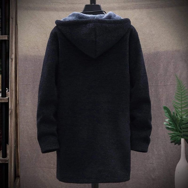 EB | Jacke Wollmischung Kordelzugkapuze Gefüttert und Warm Reißverschluss & Seitentaschen