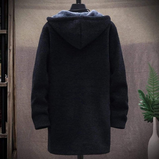 EB | Jacke Wollmischung Kordelzugkapuze Gefüttert und Warm Reißverschluss & Seitentaschen