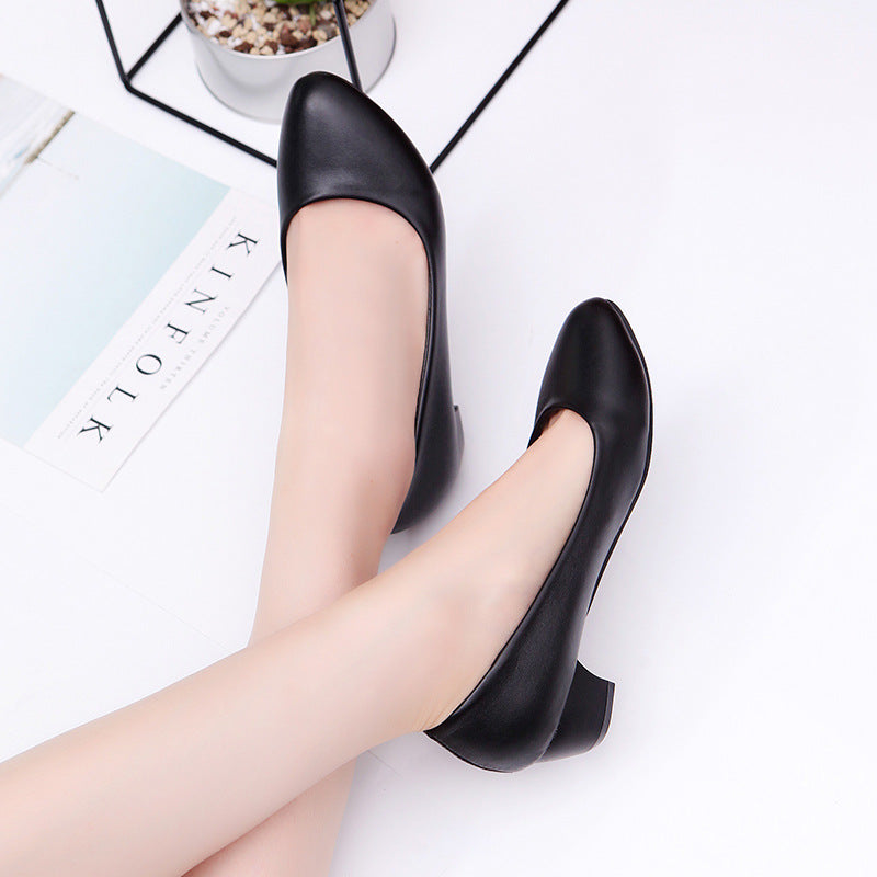 Damen elegante Pumps mit bequemem Blockabsatz und schmaler Silhouette EB